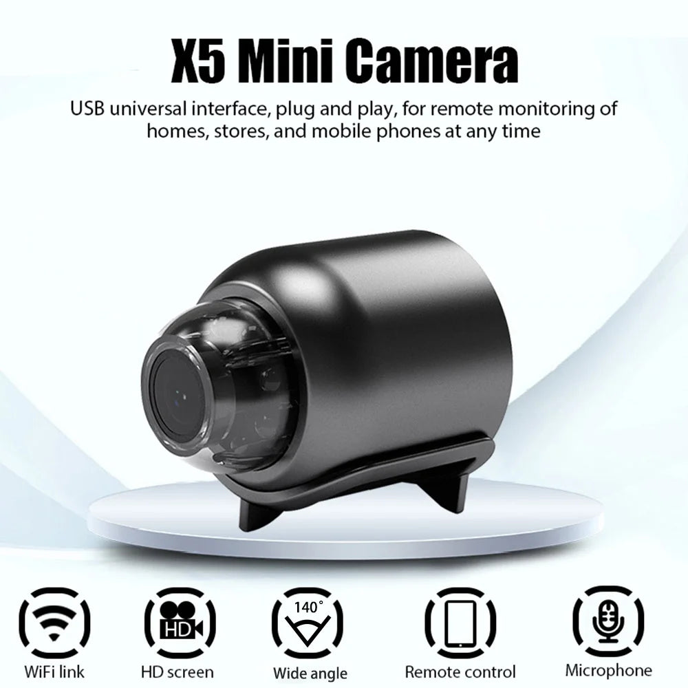 X5 Mini WiFi Camera - 1080P HD, Sound Detection